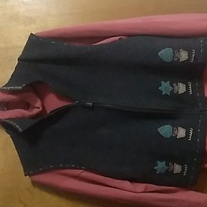 ⚜️ WOOLRICH 100% Wool Vest Women Size L/XL TOPIARY BROWN EUC